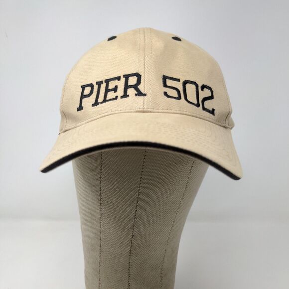 Otto Men's Pier 502 Strapback Hat Tan OSFM Embroidered Logo Spell Out - Picture 2 of 12